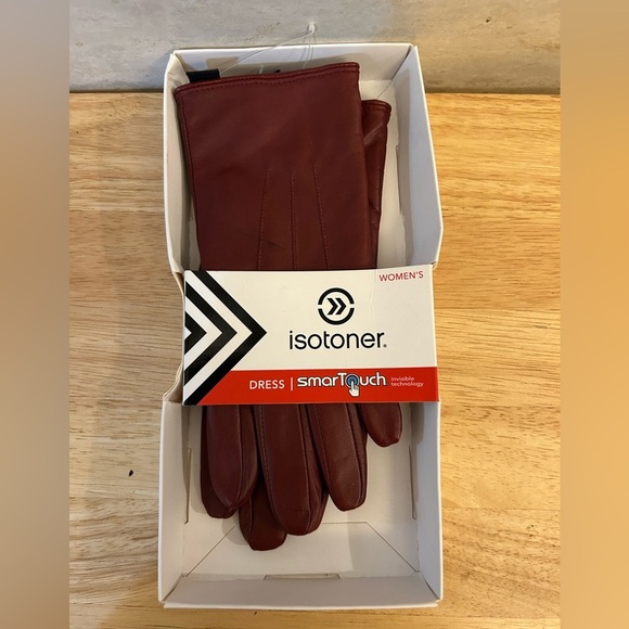 New in Box Isotoner Women's SmartTouch Dress Gloves - Red - Picture 1 of 4